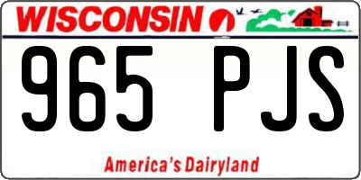 WI license plate 965PJS