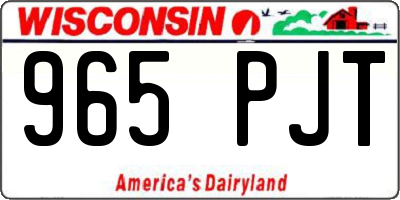 WI license plate 965PJT