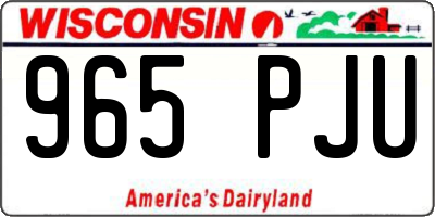 WI license plate 965PJU
