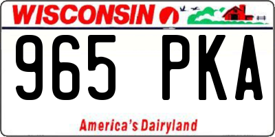 WI license plate 965PKA