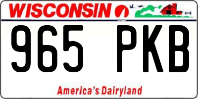 WI license plate 965PKB