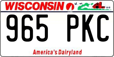 WI license plate 965PKC