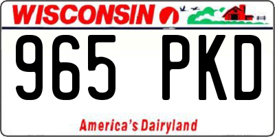 WI license plate 965PKD