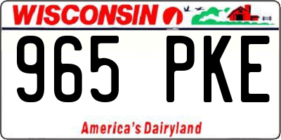 WI license plate 965PKE