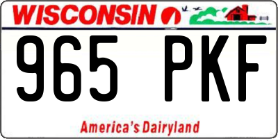 WI license plate 965PKF