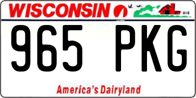 WI license plate 965PKG