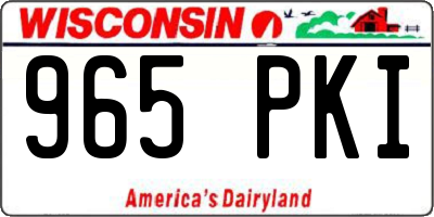 WI license plate 965PKI