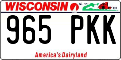 WI license plate 965PKK