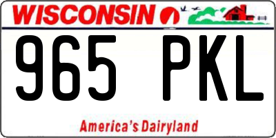 WI license plate 965PKL