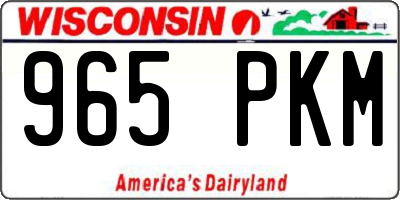 WI license plate 965PKM