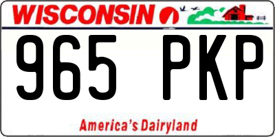 WI license plate 965PKP