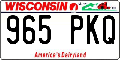 WI license plate 965PKQ