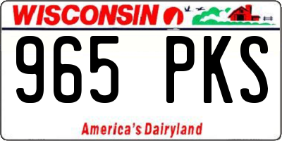 WI license plate 965PKS