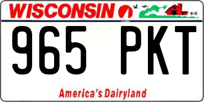 WI license plate 965PKT