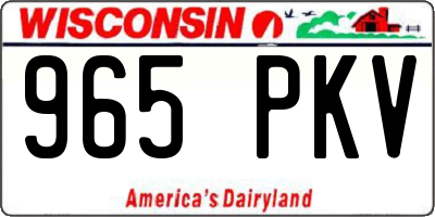 WI license plate 965PKV