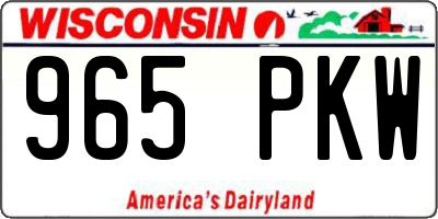WI license plate 965PKW