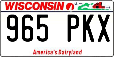 WI license plate 965PKX