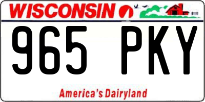 WI license plate 965PKY