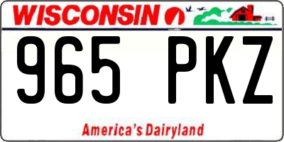 WI license plate 965PKZ
