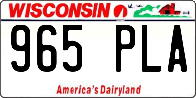 WI license plate 965PLA