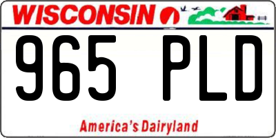 WI license plate 965PLD