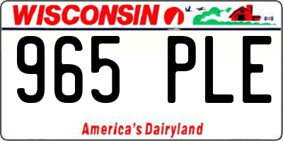 WI license plate 965PLE
