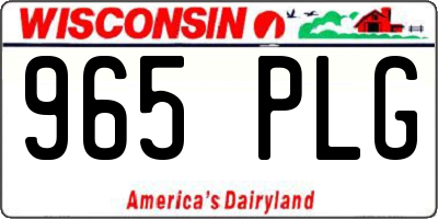 WI license plate 965PLG