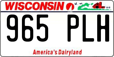 WI license plate 965PLH
