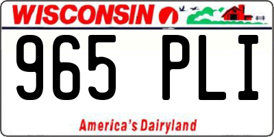 WI license plate 965PLI