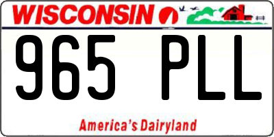 WI license plate 965PLL