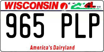 WI license plate 965PLP