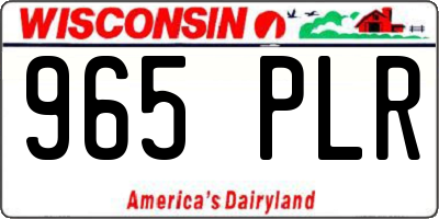 WI license plate 965PLR