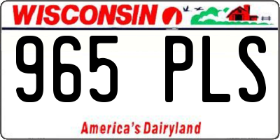 WI license plate 965PLS
