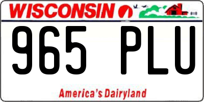 WI license plate 965PLU
