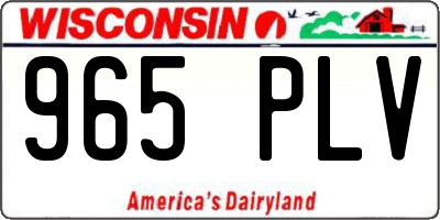 WI license plate 965PLV