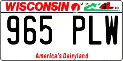 WI license plate 965PLW