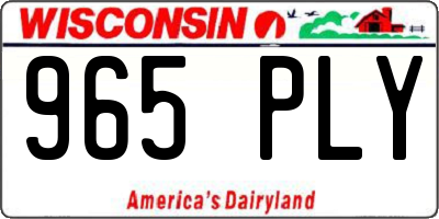 WI license plate 965PLY