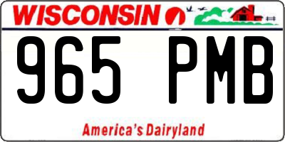 WI license plate 965PMB