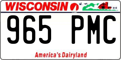 WI license plate 965PMC