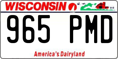 WI license plate 965PMD