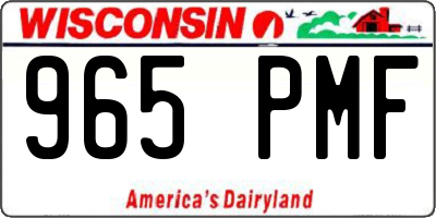 WI license plate 965PMF
