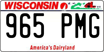 WI license plate 965PMG