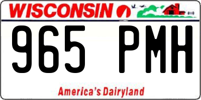 WI license plate 965PMH