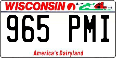 WI license plate 965PMI