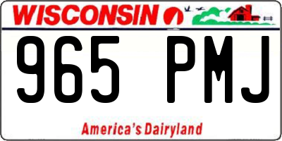 WI license plate 965PMJ