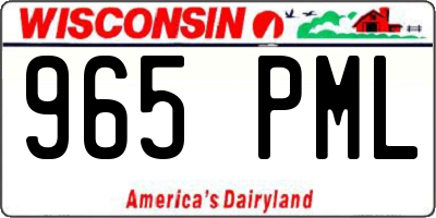 WI license plate 965PML