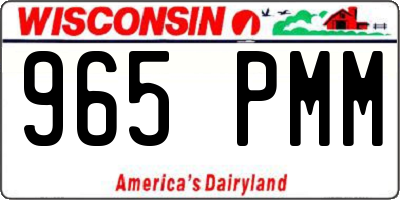 WI license plate 965PMM