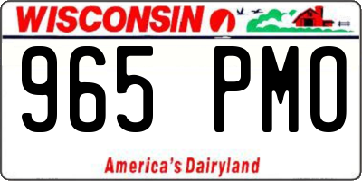 WI license plate 965PMO