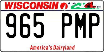 WI license plate 965PMP