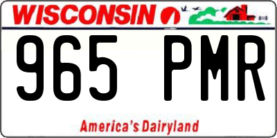 WI license plate 965PMR